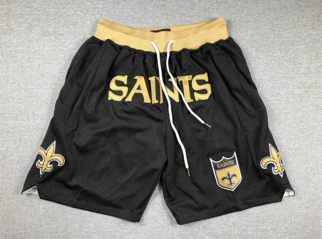 Mens New Orleans Saints Black Just Don Shorts (Run Small)