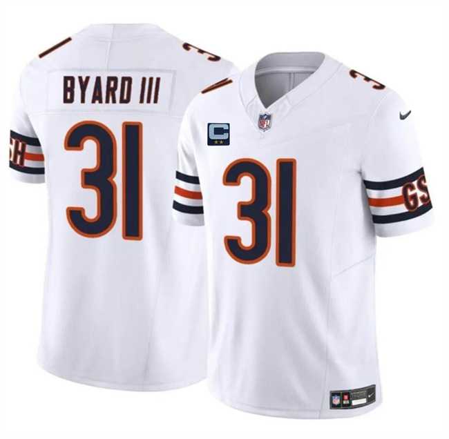 Mens Chicago Bears #31 Kevin Byard III White 2025 F.U.S.E. With 2-Star C Patch Vapor Untouchable Limited Stitched Jersey Dzhi