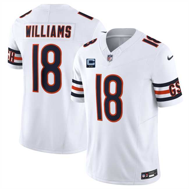 Mens Chicago Bears #18 Caleb Williams White 2025 F.U.S.E. With 2-Star C Patch Vapor Untouchable Limited Stitched Jersey Dzhi