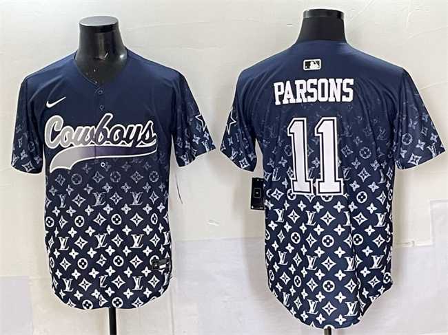 Mens Dallas Cowboys #11 Micah Parsons Navy Limited Stitched Baseball Jersey