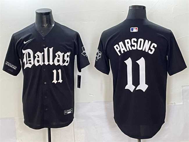 Mens Dallas Cowboys #11 Micah Parsons Black Gothic Lone Star Edition Limited Stitched Baseball Jersey