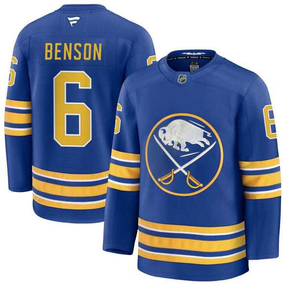 Mens Buffalo Sabres #6 Zach Benson Blue Stitched Hockey Jersey Dzhi
