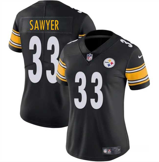 Womens Pittsburgh Steelers #33 Jack Sawyer Black 2025 Draft Vapor Untouchable Limited Stitched Jersey Dzhi
