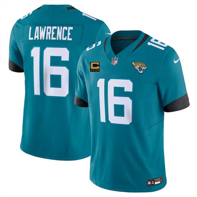Mens Jacksonville Jaguars #16 Trevor Lawrence Teal 2025 F.U.S.E. With 4-Star C Patch Vapor Untouchable Limited Stitched Jersey Dzhi