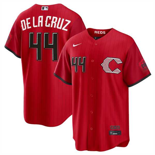Mens Cincinnati Reds #44 Elly De La Cruz Red 2026 City Connect Stadium Stitched Jersey Dzhi->cincinnati reds->MLB Jersey