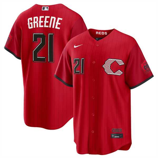 Mens Cincinnati Reds #21 Hunter Greene Red 2026 City Connect Stadium Stitched Jersey Dzhi->cincinnati reds->MLB Jersey
