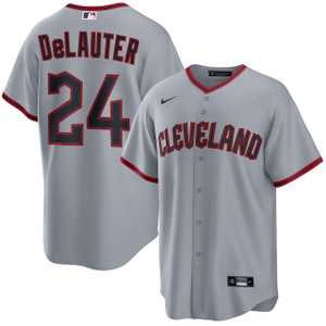 Mens Cleveland Guardians #24 Chase DeLauter Gray Cool Base Limited Stitched Jersey Dzhi->cleveland guardians->MLB Jersey