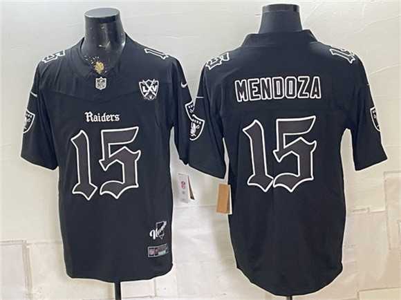 Mens Las Vegas Raiders #15 Fernando Mendoza Black F.U.S.E. 65th Anniversary Patch Vapor Untouchable Limited Stitched Jersey Dzhi