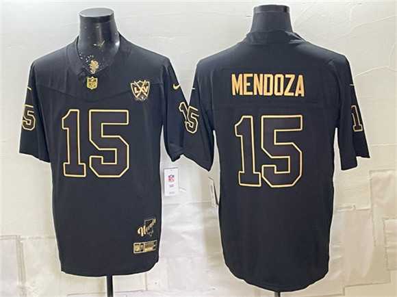 Mens Las Vegas Raiders #15 Fernando Mendoza Black Gold F.U.S.E. 65th Anniversary Patch Vapor Untouchable Limited Stitched Jersey Dzhi