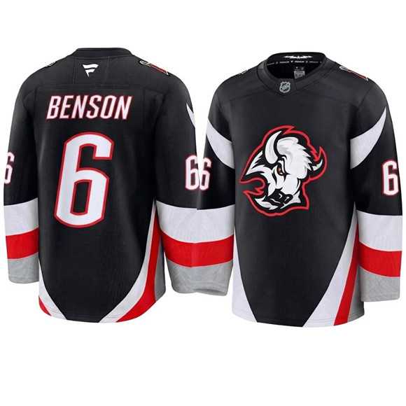 Mens Buffalo Sabres #6 Zach Benson Black Alternate Stitched Hockey Jersey