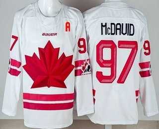 Youth Canada #97 Connor McDavid White 2026 Olympics Authentic Jersey