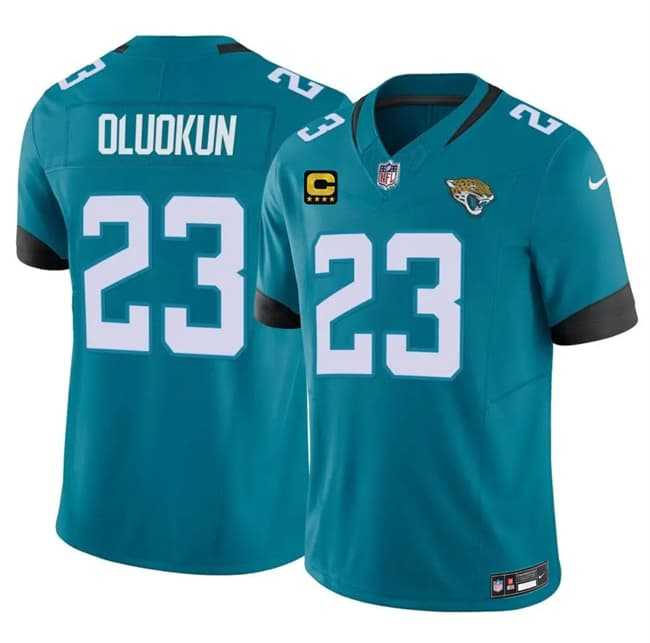 Mens Jacksonville Jaguars #23 Foyesade Oluokun Teal 2026 F.U.S.E. 4-Star C Patch Vapor Limited Stitched Jersey Dzhi