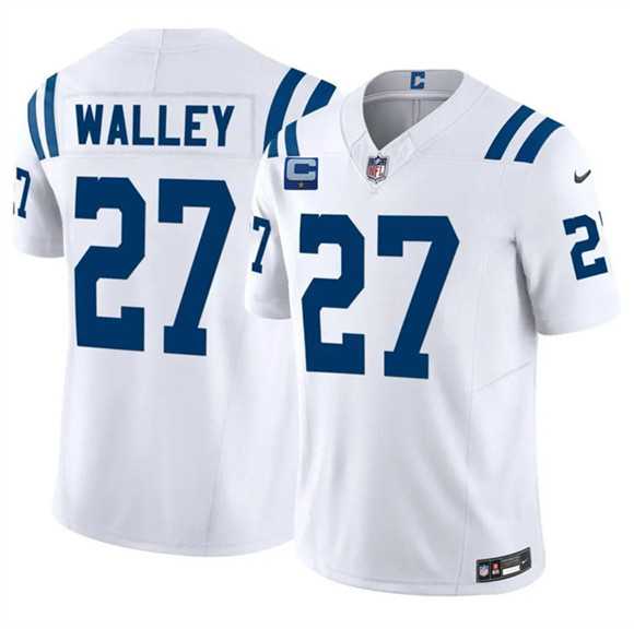 Mens Indianapolis Colts #27 Justin Walley White 2026 F.U.S.E. 1-Star C Patch Vapor Limited Stitched Jersey Dzhi
