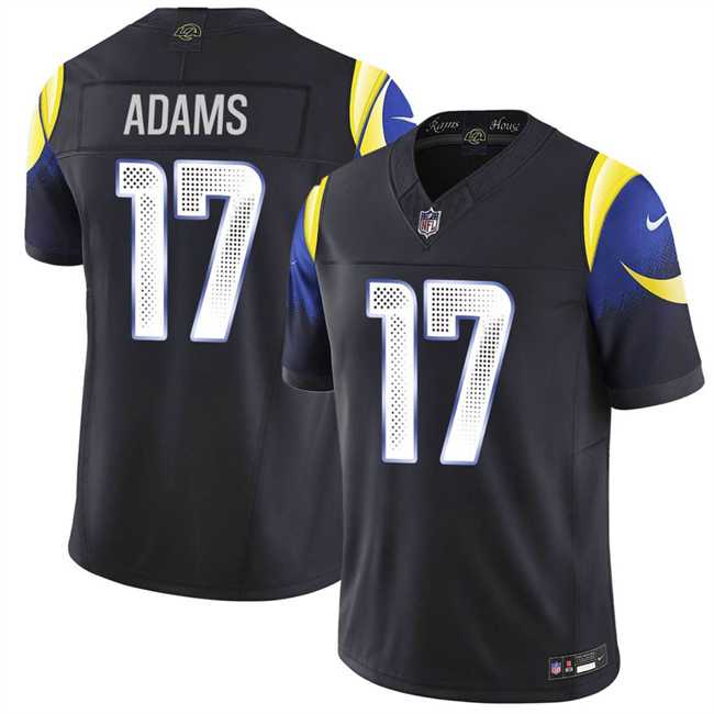 Mens Los Angeles Rams #17 Davante Adams Black 2025 F.U.S.E. Rivalries Vapor Limited Stitched Jersey Dzhi