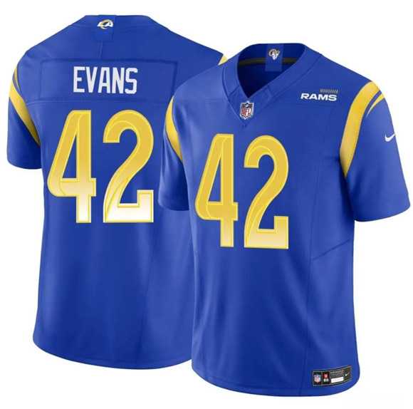 Mens Los Angeles Rams #42 Ethan Evans Blue 2025 F.U.S.E. Vapor Untouchable Stitched Jersey Dzhi