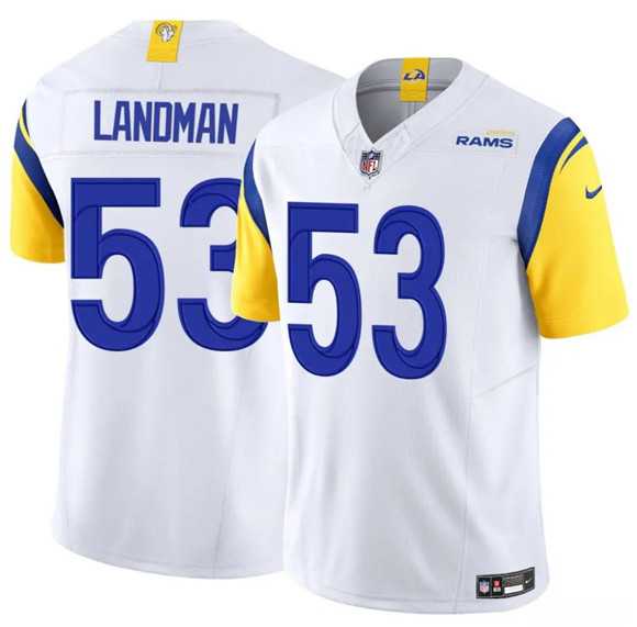 Mens Los Angeles Rams #53 Nate Landman White 2025 F.U.S.E. Vapor Untouchable Stitched Jersey Dzhi