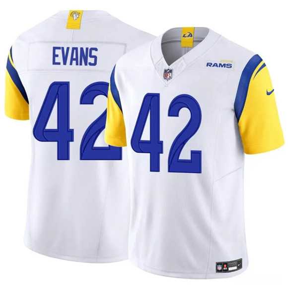 Mens Los Angeles Rams #42 Ethan Evans White 2025 F.U.S.E. Vapor Untouchable Stitched Jersey Dzhi