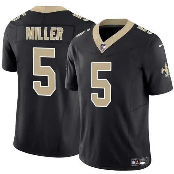 Men & Women & Youth New Orleans Saints #5 Kendre Miller Black 2025 F.U.S.E Vapor Limited Stitched Jersey