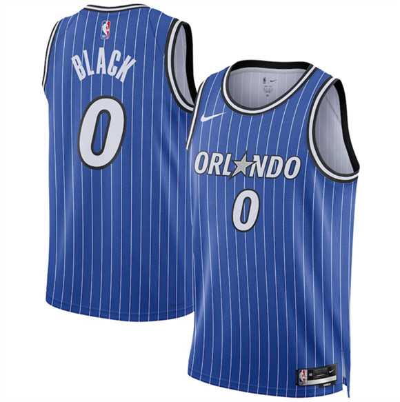 Mens Orlando Magic #0 Anthony Black Blue 2025 Icon Edition Stitched Basketball Jersey Dzhi