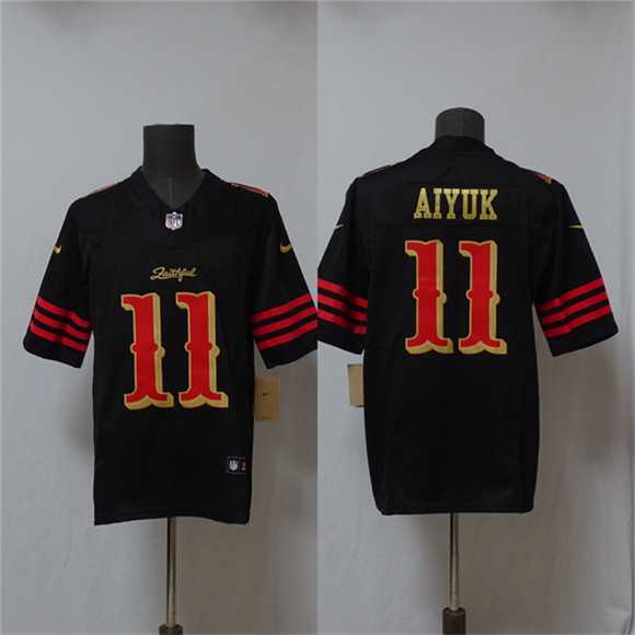 Mens San Francisco 49ers #11 Brandon Aiyuk Black 2025 F.U.S.E. Rivalries Vapor Limited Stitched Jersey