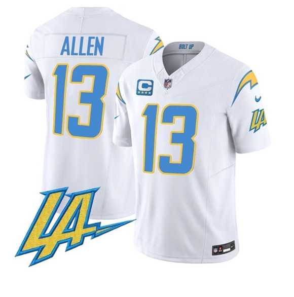 Mens Los Angeles Chargers #13 Keenan Allen White F.U.S.E With LA & 4-Star C Patch Vapor Limited Stitched Jersey Dzhi