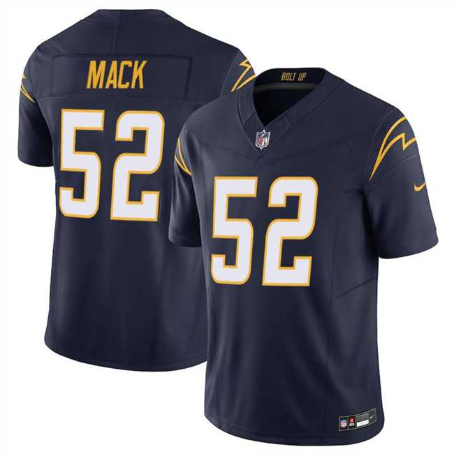 Mens Los Angeles Chargers #52 Khalil Mack Navy 2025 F.U.S.E Vapor Limited Stitched Jersey Dzhi