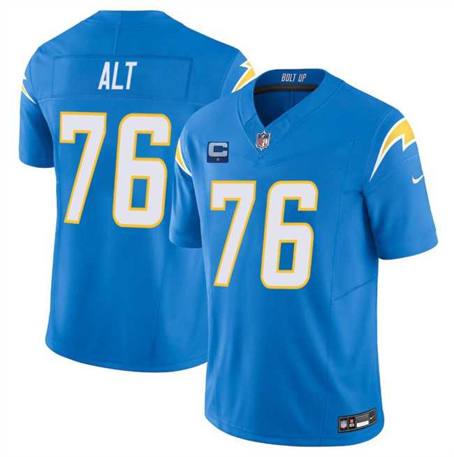 Mens Los Angeles Chargers #76 Joe Alt Blue 2025 F.U.S.E With 1-Star C Patch Vapor Limited Stitched Jersey Dzhi