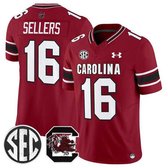 Mens South Carolina Fighting Gamecocks #16 LaNorris Sellers Garnet 2025 F.U.S.E. Stitched Jersey Dzhi