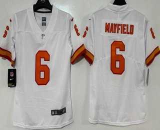 Womens Tampa Bay Buccaneers #6 Baker Mayfield Limited White Throwback Vapor Jersey
