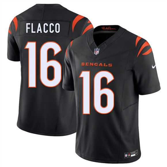 Mens Cincinnati Bengals #16 Joe Flacco Black 2025 F.U.S.E. Vapor Untouchable Limited Stitched Jersey