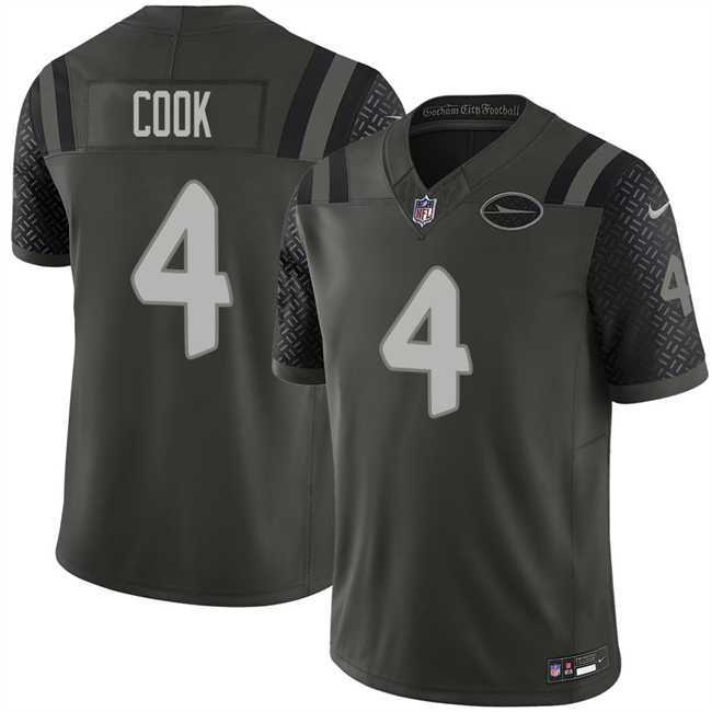 Mens New York Jets #4 Brady Cook Black 2025 F.U.S.E. Rivalries Vapor Limited Stitched Jersey Dzhi