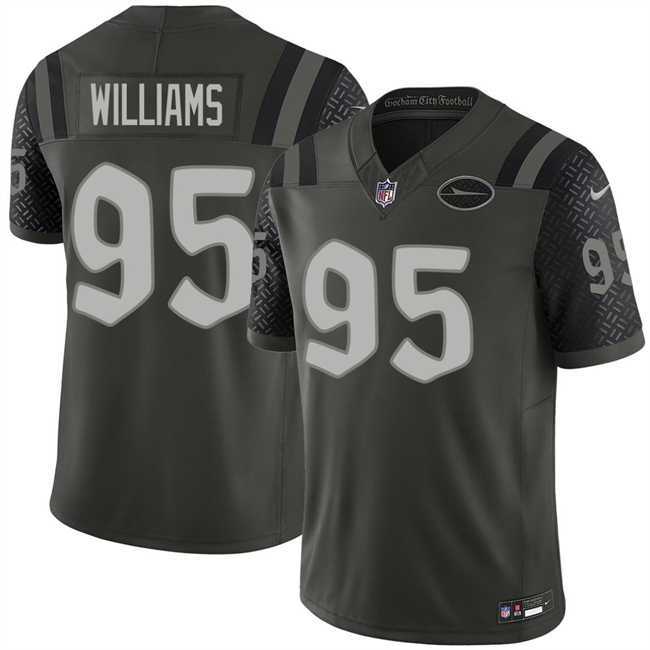 Mens New York Jets #95 Quinnen Williams Black 2025 F.U.S.E. Rivalries Vapor Limited Stitched Jersey Dzhi