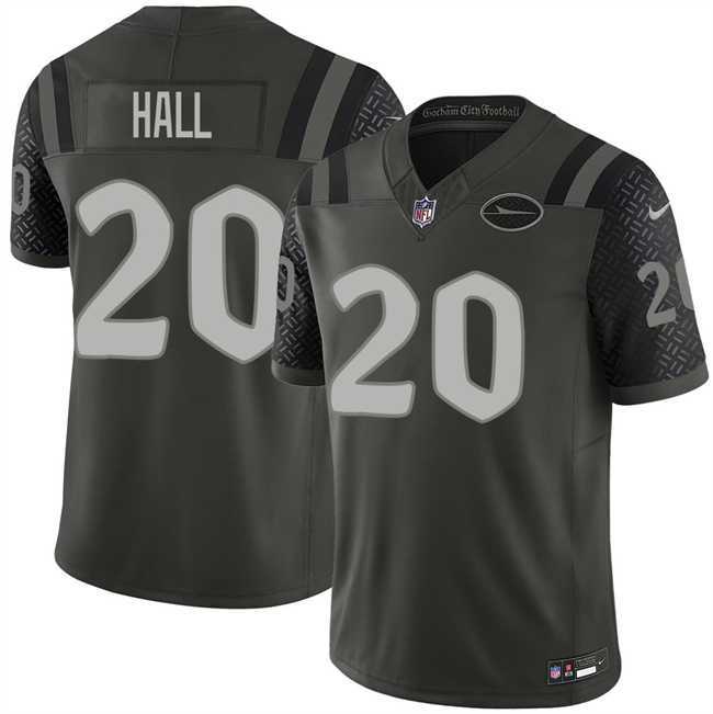 Mens New York Jets #20 Breece Hall Black 2025 F.U.S.E. Rivalries Vapor Limited Stitched Jersey Dzhi