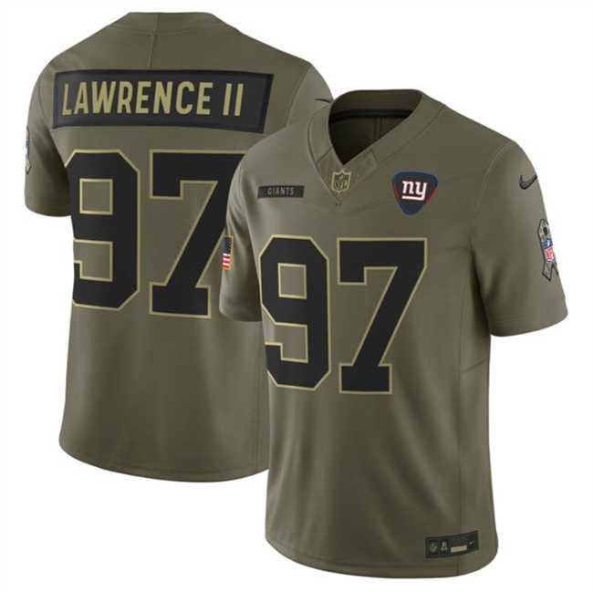 Mens New York Giants #97 Dexter Lawrence II Olive 2025 F.U.S.E. Salute to Service Limited Stitched Jersey Dyin