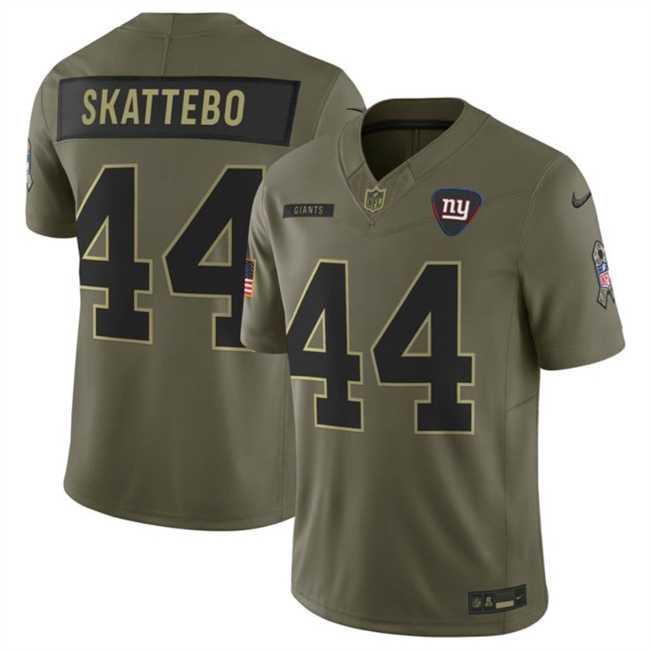 Mens New York Giants #44 Cam Skattebo Olive 2025 F.U.S.E. Salute to Service Limited Stitched Jersey Dyin