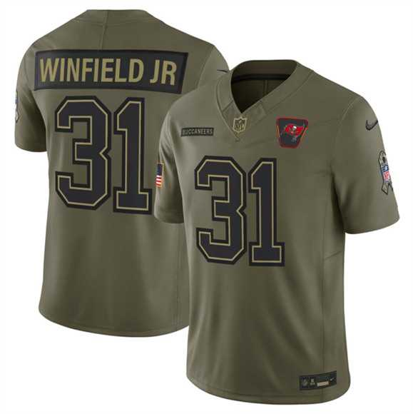 Mens Tampa Bay Buccaneers #31 Antoine Winfield Jr. Olive 2025 Salute to Service Limited Stitched Jersey Dyin