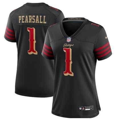 Womens San Francisco 49ers #1 Ricky Pearsall Black 2025 F.U.S.E. Rivalries Vapor Limited Stitched Jersey Dzhi