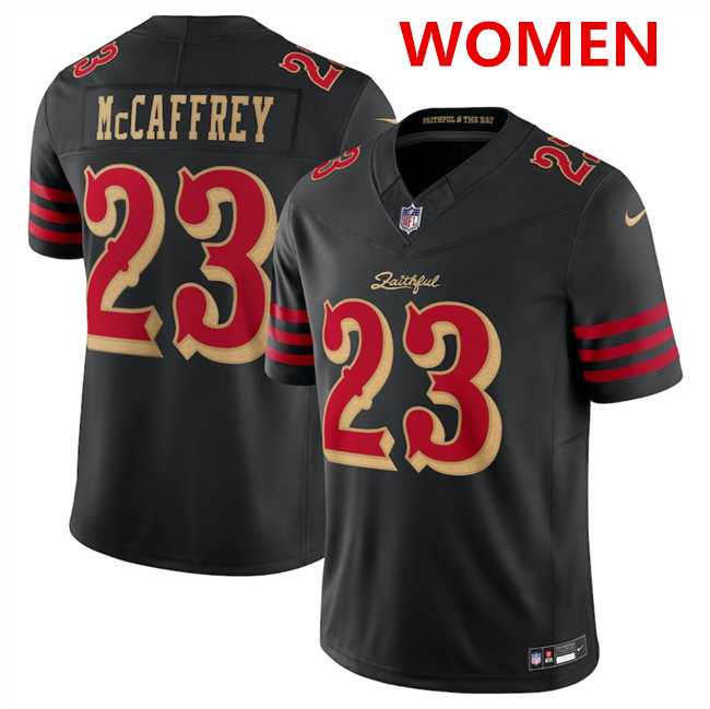 Womens San Francisco 49ers #23 Christian McCaffrey Black 2025 F.U.S.E. Rivalries Vapor Limited Stitched Jersey Dzhi