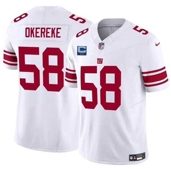 Mens New York Giants #58 Bobby Okereke White 2025 F.U.S.E. With 2-Star C Patch Vapor Untouchable Limited Stitched Jersey Dzhi