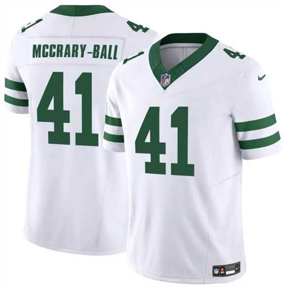 Mens New York Jets #41 Marcelino McCrary-Ball White 2025 F.U.S.E. Vapor Untouchable Limited Stitched Jersey Dzhi
