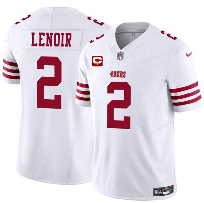 Mens San Francisco 49ers #2 Deommodore Lenoir White 2025 F.U.S.E. With 1-Star C Patch Vapor Untouchable Limited Stitched Jersey Dzhi