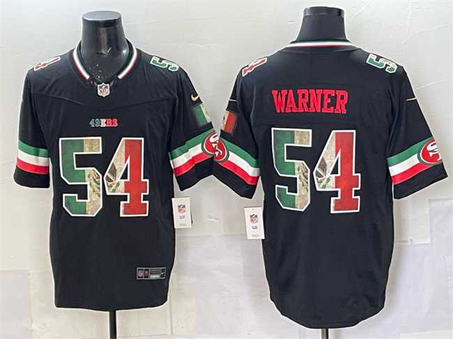 Mens San Francisco 49ers #54 Fred Warner Black 2025 F.U.S.E. Mexico Vapor Limited Stitched Jersey