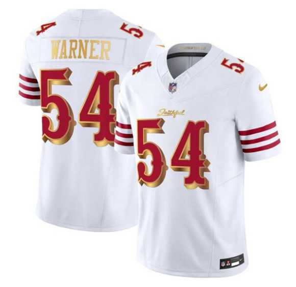 Mens San Francisco 49ers #54 Fred Warner White Gold 2025 F.U.S.E. Rivalries Vapor Limited Stitched Jersey Dzhi