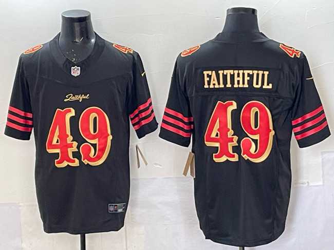 Mens San Francisco 49ers #49 Faithful Black 2025 F.U.S.E. Rivalries Vapor Limited Stitched Jersey