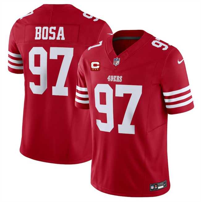 Mens San Francisco 49ers #97 Nick Bosa Red 2025 F.U.S.E. With 3-Star C Patch Vapor Untouchable Limited Stitched Jersey Dzhi