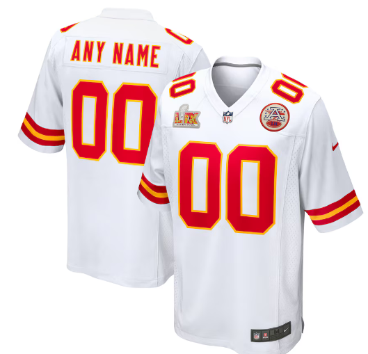 Men's Kansas City Chiefs Nike White Super Bowl LIX Custom Game Jersey