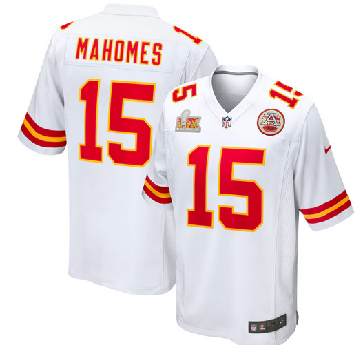 Men's Kansas City Chiefs #15 Patrick Mahomes Nike White Super Bowl LIX Game Jersey