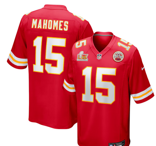 Men's Kansas City Chiefs #15 Patrick Mahomes Nike Red Super Bowl LIX Game Jersey