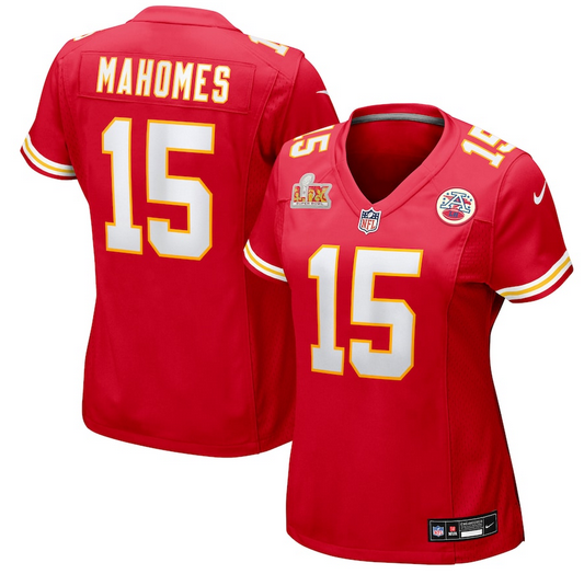 Women's Nike #15 Patrick Mahomes Red Kansas City Chiefs Super Bowl LIX Game Jersey