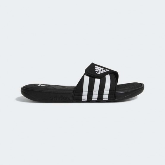 Mens Core Black/White/Black Adidas Adissage Cloudfoam Slides Training Shoes 136NDETG->Adidas Men->Sneakers